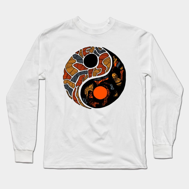 Orangrey Abstract Yin Yang Long Sleeve T-Shirt by kenallouis